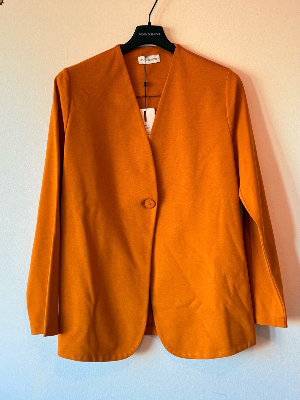 Tailored Burnt Orange Single-Button Blazer